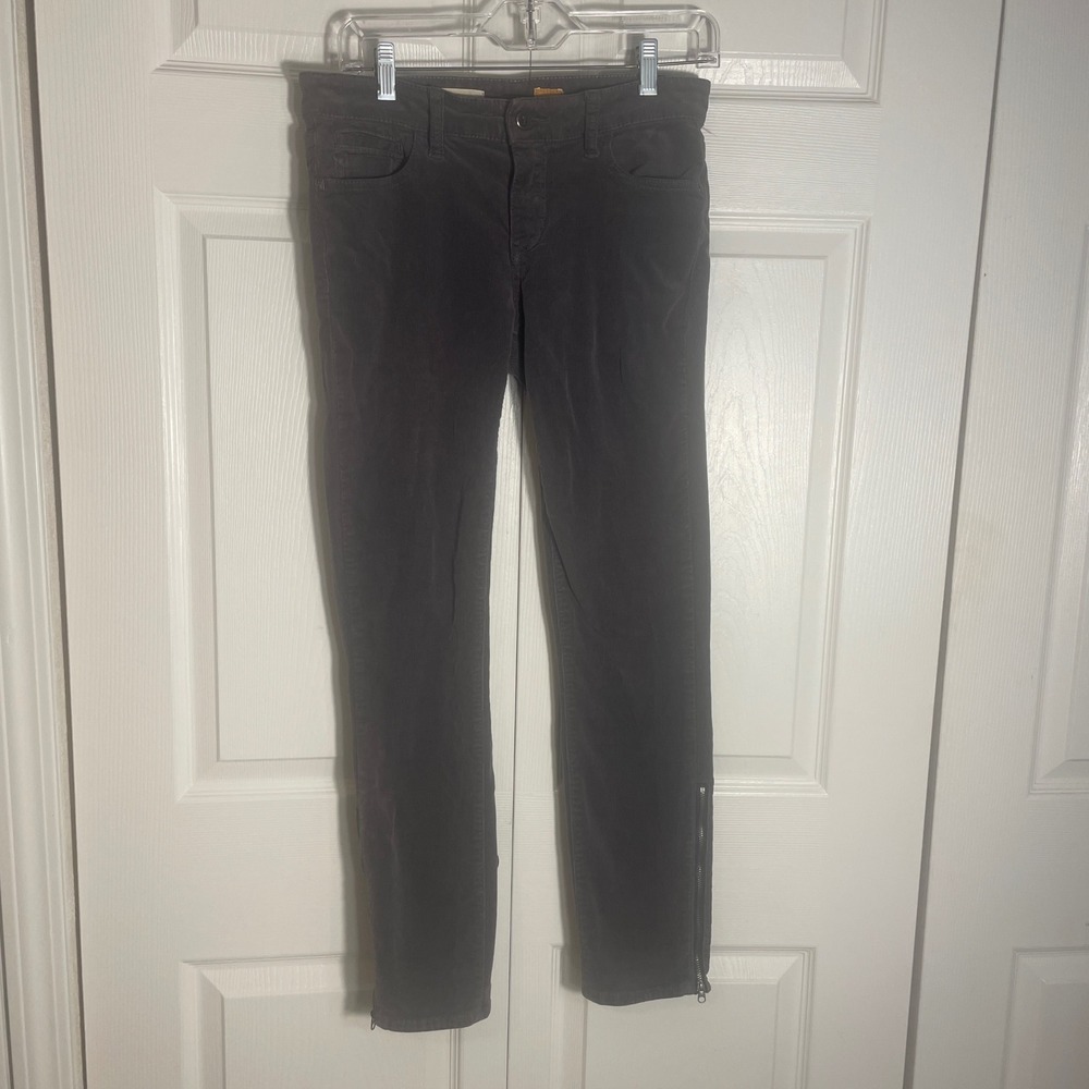 Pilcro and the Letterpress Corduroy Stet Pants Women 27‎ Gray Skinny Zip Ankle
